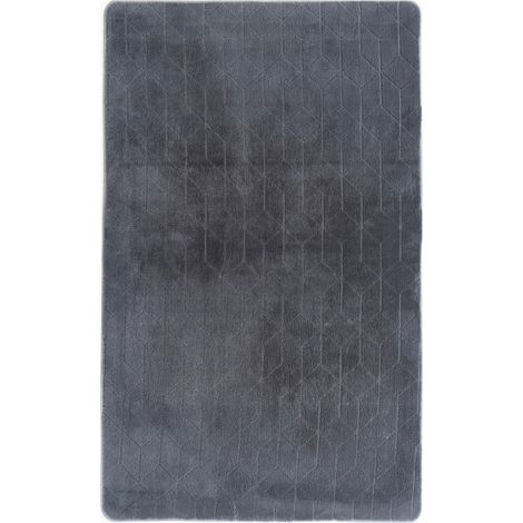 Tappeto in peluche 3D STRADO Coniglio, morbido come un coniglio, antiscivolo, 80x150 cm, grigio.