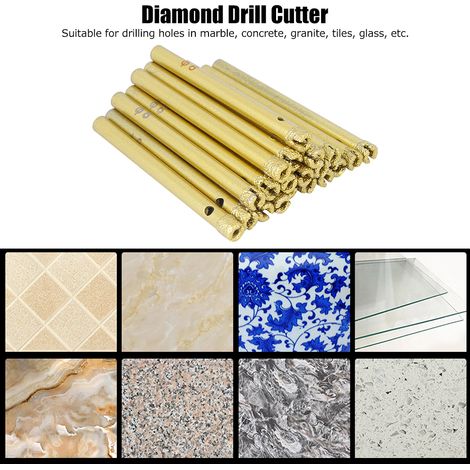 20 forets de 6 mm en laiton doré brasé pour carrelage en verre, céramique et granit (1/5)