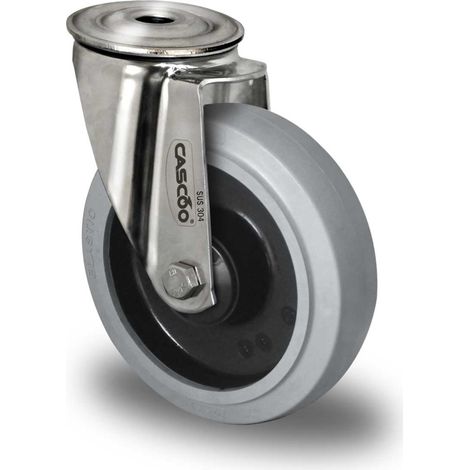 CASCOO Rückenlochlenkrolle ø 100 mm Serie R4E2 Kugellager Edelstahl
