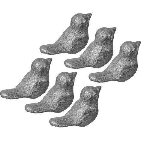 Ornements Oiseaux en Fonte Fer 6pcs Décoration Maison Élégante et Robuste pour Chambre et Jardin, Accessoires Créatifs d'oiseaux Légers (1/5)