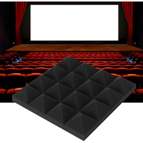 panneaux acoustiques pyramidaux en mousse de coton absorbant le son, pour studio d'insonorisation (noir) (1/5)