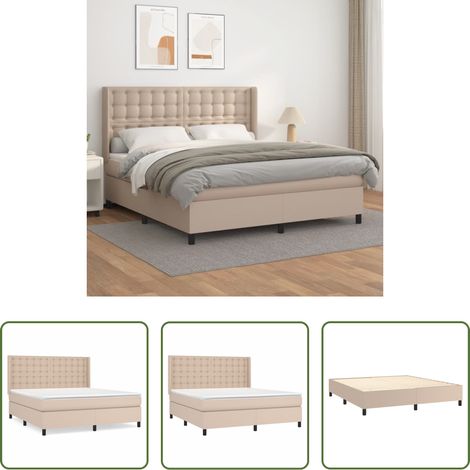 Matratze - Boxspringbett Matratze Cappuccino-Braun 160x200 cm Kunstleder (1/5)