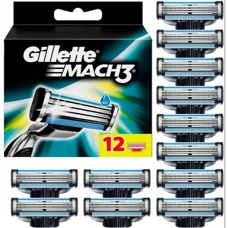 Cartouches de rasoir Gillette Mach3, 12 lames de rechange