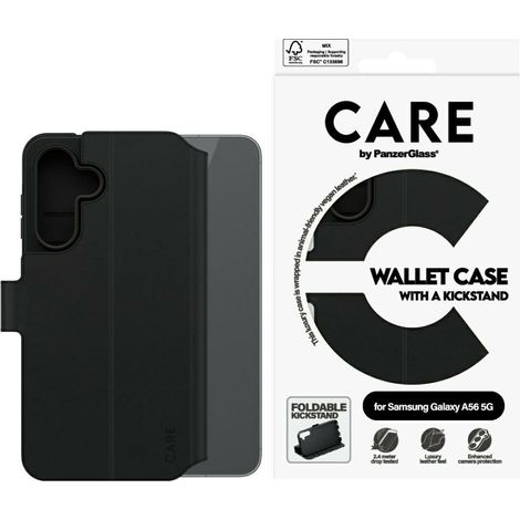Funda tipo libro con soporte PanzerGlass para Samsung Galaxy A56, color negro. (1/5)