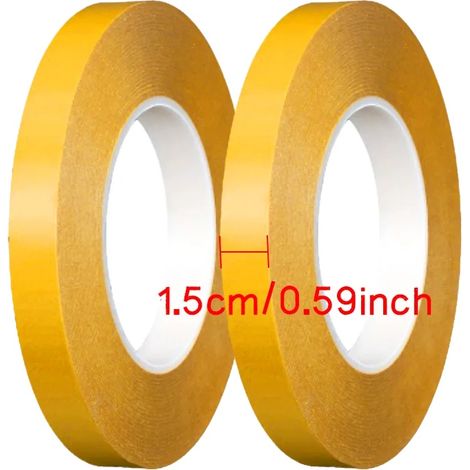 Doppelseitiges Klebeband, hohe Temperaturbeständigkeit, unsichtbare Oberfläche, 15mmx50mx2pc (1/2)