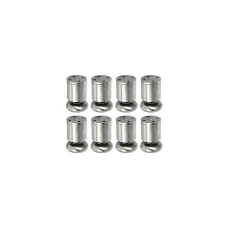 8 patas de acero inoxidable ajustables en altura para muebles y mesas, 50 x 80 mm, con almohadillas de goma, suaves y silenciosas - Crezuo