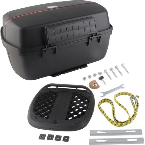 Coffre arrière moto 45L étanche et antichoc universel, malle de rangement pour scooter (1/5)