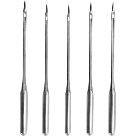 Kit de rechange de 5 aiguilles à coudre pour machine à coudre, en fer à repasser, à tige plate et pointe standard.