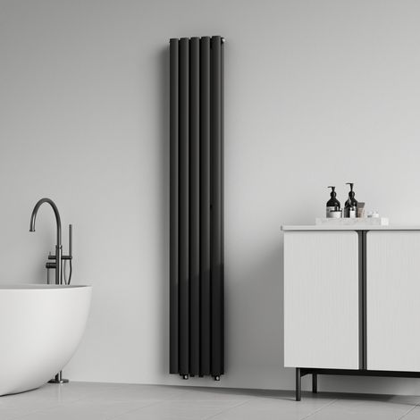 Radiador de panel Nore de Diseño doble capa tubular acero 180x30 cm - Negro  [neu.haus]