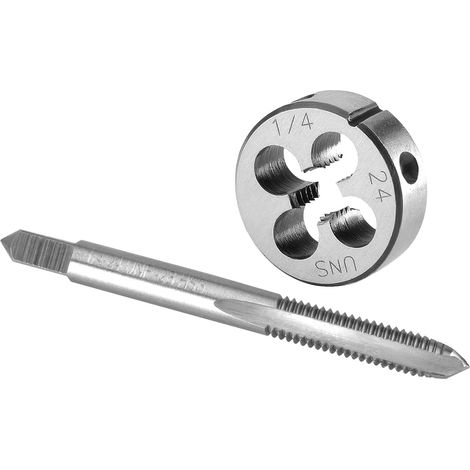 Jeu taraud/filière 1/4-24 UNC HSS/acier à outils pas à droite (1/5)