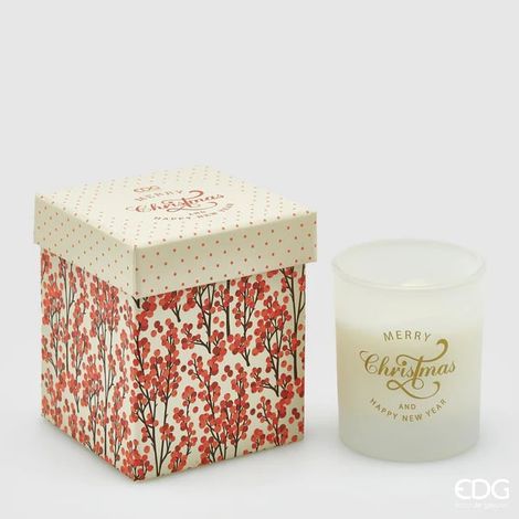 EDG Enzo De Gasperi Candela Natale in Vetro con Scatola Musicale H 9 Cm D 8 Cm Mela e Cannella (1/2)