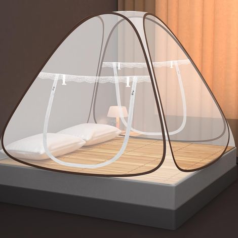 Folding Bed Mosquito Net 1.5m x 2m x 1.5m, Portable Dome with Double Zipper, Mosquito Net Tent for Camping and Travel (1/5)