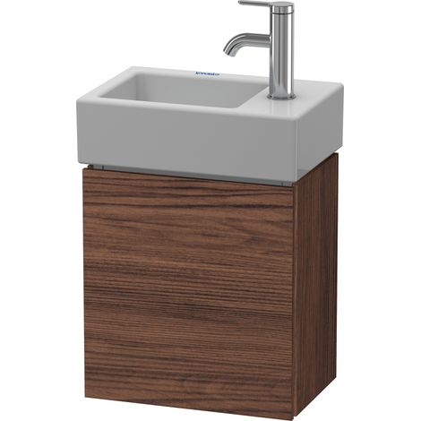 Mueble bajo lavabo L-CUBE 400x364x241mm apertura derecha nogal oscuro