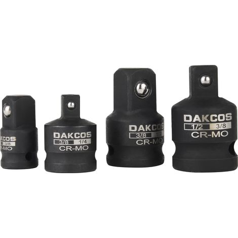 Lot de 4 adaptateurs réducteurs pour douilles à chocs 1/4" 3/8" 1/2" (1/4)