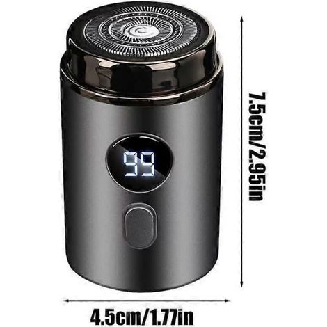Mini Rasoir Électrique Rechargeable, Lavable, Sans Fil pour Visage et Barbe, Idéal Voyages et Voiture (Noir)