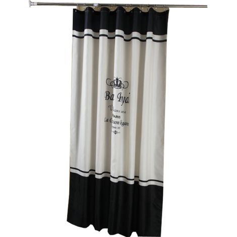 Lntyq Duschvorhang mit Krone, schwarz-weiß, einfache Krone, inspirierender Hip-Hop, farbenfrohes abstraktes Kunstgewebe, Badezimmervorhang-Set mit 12 Haken, 183 x 183 cm (1/5)