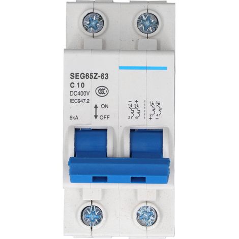Disjoncteur Photovoltaïque 2P 10A 400V C10 pour Installation Solaire