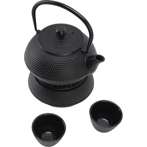 800-ml-Gusseisenkessel-Set, energiesparend, hohe Langlebigkeit, luxuriöse Teekanne mit Untersetzer, Tassenwärmer und Sieb. (1/5)