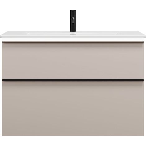 burgbad Eqio Slim lavabo en céramique avec meuble sous-lavabo et