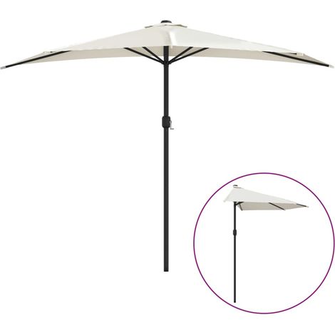 Maison Exclusive - Ombrellone da Balcone Palo in Alluminio Sabbia 300x155cm a Metà