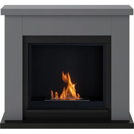 TAGU Cheminée bioéthanol - FreeFlame FRODE - flamme réelle sans conduit - grise (1/5)