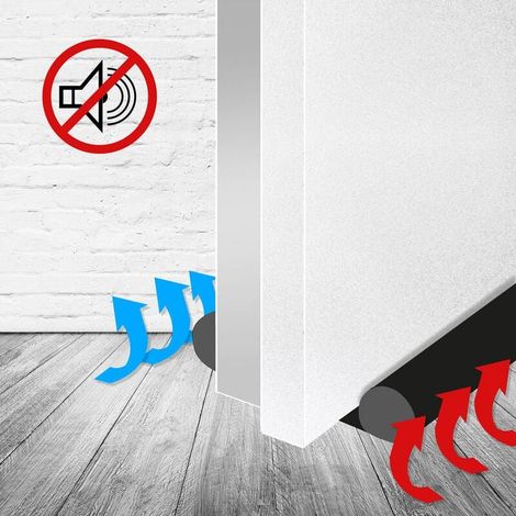 Lot de 3x boudins de porte 92cm isolant porte froid protection bruit économie énergie coupe-vent chambres double-face découpable (1/3)