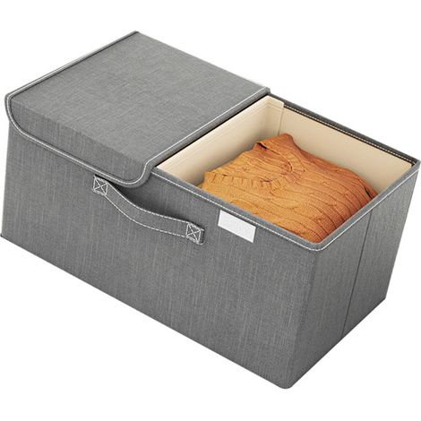 Große Aufbewahrungsbox aus Vliesstoff mit Doppeldeckel für Kleidung, Spielzeug und Unterwäsche (1/5)