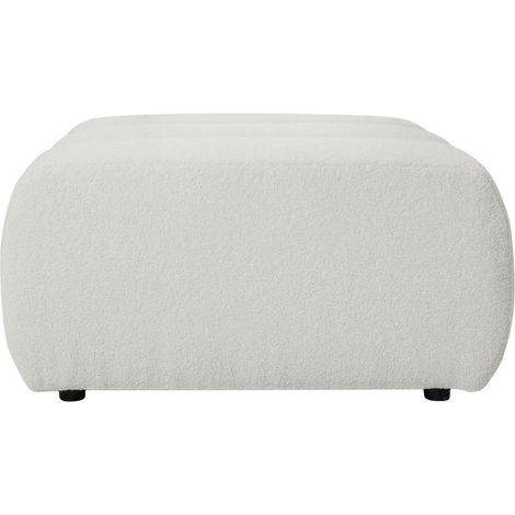 CELESTE - Pouf en tissu bouclette Blanc 75x75x41 (1/5)