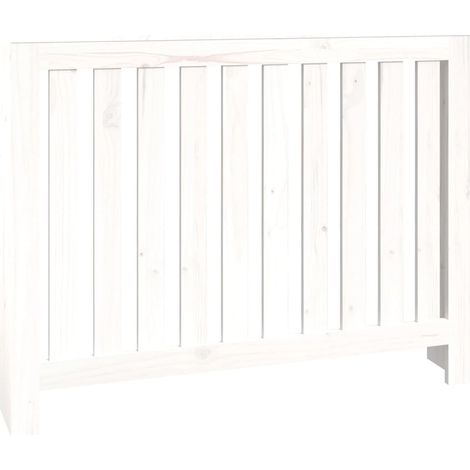 Radiator Cover White 108.5x19x84 cm Solid Wood Pine vidaXL (1/6)