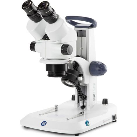 Stéréomicroscope binoculaire StereoBlue - 0,7x à 4,5x - Statif à crémaillère