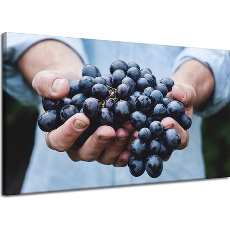 Stampa su tela "Cucina - Grappolo d'uva" 120x70 cm