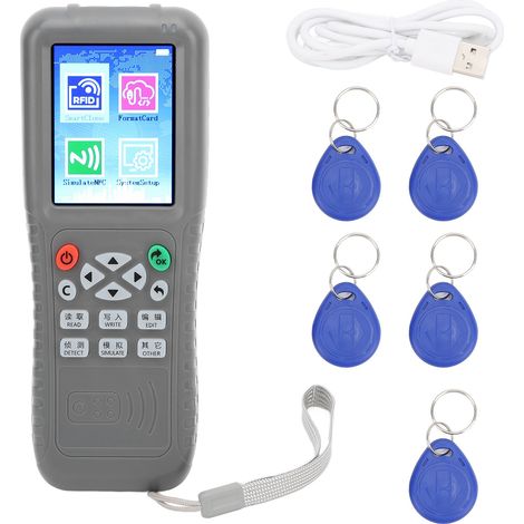 Copieur de cartes 125KHz avec guide vocal, fonction de décodage complet, lecteur-écrivain pour badges IC/ID, contrôle d'accès ascenseur, clé porte-clés (1/5)