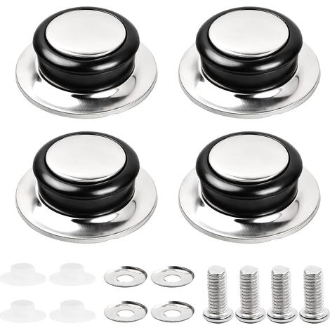 4 Pcs Poigne De Couvercle De Casserole Poigne De Couvercle En Verre Couvercle De Casserole En Acier Inoxydable Ouchons Poignes Poignes Universelle (1/5)