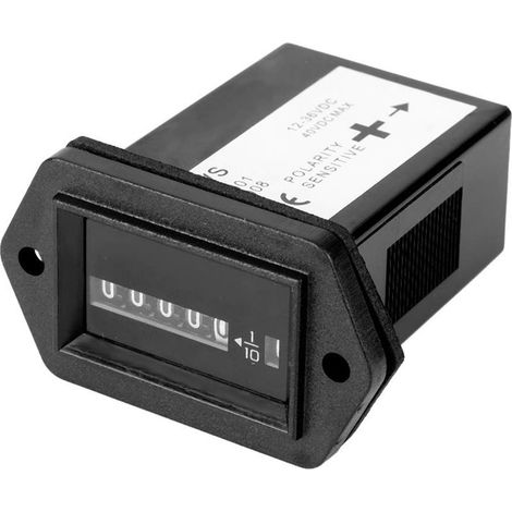 Compteur Horaire Mécanique, DC12-36V Compteur Horaire Moteur Professionnel Minuterie Compteur Horaire Compteur Horaire pour Camions Bateau Voiture Tracteur Pelouse Tracteurs Générateurs (1/5)