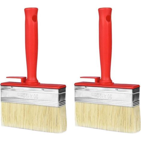 2PCS Pinceau de Clôture, Pinceaux Plats Bricolage, Pinceaux de Peinture pour Meubles, Mur, Terrasse (30 x 120 mm) (1/5)