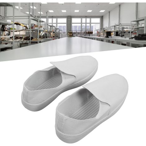 Chaussures Antistatiques en PVC Toile Blanche 39 pour Ateliers sans Poussière Électronique Confort Sécurité (1/5)