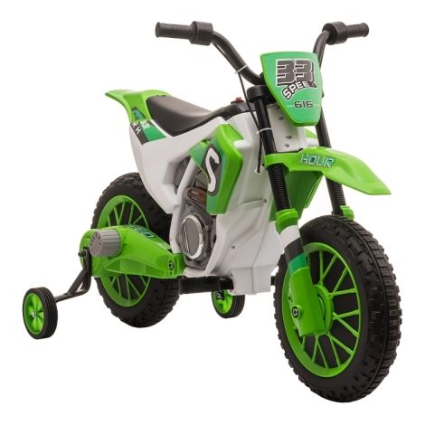 Kindermotorrad, Elektromotorrad, 45 Min Fahrzeit, mit Stützrädern, ab 3 Jahren, grün+weiß, 106,5 x 51,5 x 68cm
On-Site