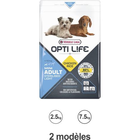 Croquettes Opti Life chien mini adulte stérilisé : 2.5 kg