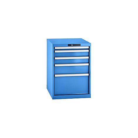 Cajonera  chapa de acero  H x A 800 x 564 mm  5 cajones  azul