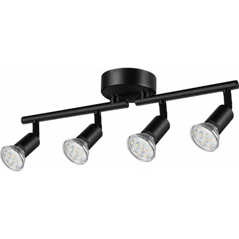 Plafonnier 4 spots orientables noir culot E27 noir 4 1 kg – Livraison gratuite