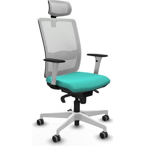 Sedia da ufficio piqueras y crespo Haches bianco similpelle turchese (1/2)