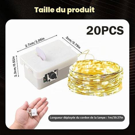 LED Fairy Lights 2 m 20 LED Small Fairy Lights Wire (1/4)