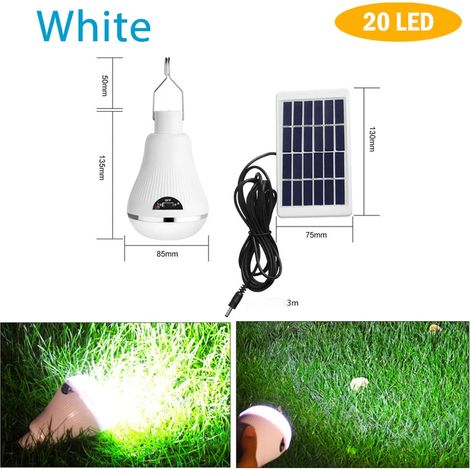 EASYCOMFORT Lampe solaire de Camping à 20led, étanche, d'urgence, luminosité réglable, Rechargeable, pour randonnée et pêche (1/5)