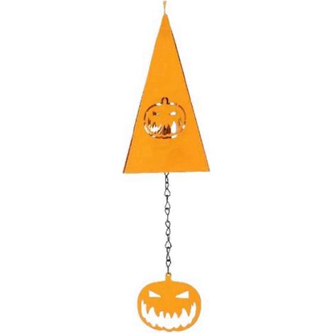 Halloween-Zimmerdekoration, Halloween-Dreieck-Windspiel aus Schmiedeeisen C--
