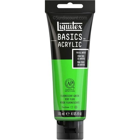 Peinture Acrylique en tube vert fluo 118ml - Liquitex Basics (1/2)