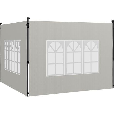 AMXCNOY Set mit 2 Seitenwänden für 3x3- und 3x6-Pavillons, wasserdicht, mit Fenstern, weiß (1/5)