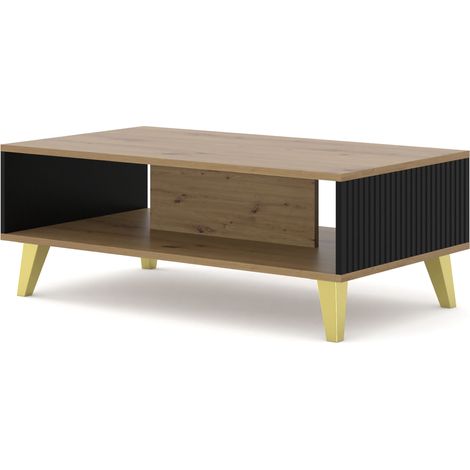 Tavolino Ravenna B 90x60 nero artigianale su gambe