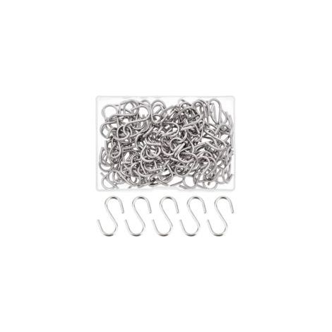 Lntyq 100er-Packung S-Haken aus Edelstahl 304, kleine Metall-S-Haken zum Aufhängen von kleinen Gegenständen, Schlüsseln, Schmuck und leichten Taschen, Größe 29 x 2 mm.