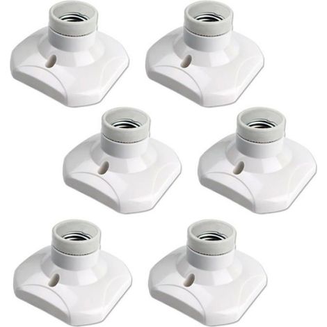 Douille Plafond E27 - Support Ampoule AC 85-265 V - 60 W Max - Usage Intérieur - Lot de 6 (1/5)