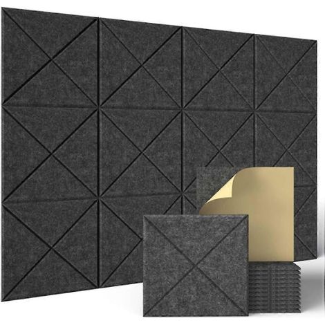 Lot de 12 panneaux acoustiques, panneaux d'isolation phonique, panneaux muraux d'isolation phonique, pour traitement acoustique, décoration murale, studio, etc. JNS (1/5)